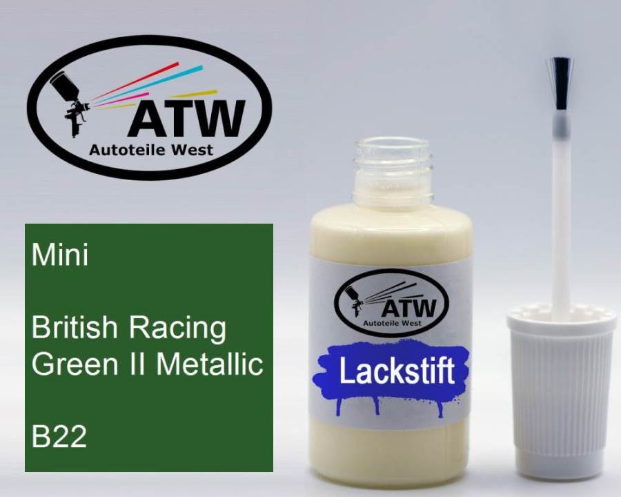 Mini, British Racing Green II Metallic, B22: 20ml Lackstift, von ATW Autoteile West.